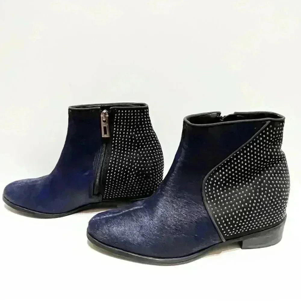 Schutz Chelsea Louise Studded Calf Hair Booties - Picture 5 of 8